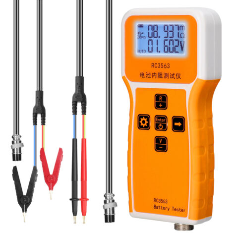 RC3563 Tester portatile interno di tensione e resistenza, 200 Ω 100 V, display a 3 cifre, alta precisione, rilevatore di batterie al litio-piombo-acido a quattro fili CA