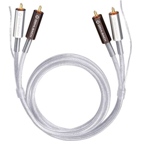 RCA Audio Cavo [2x Spina RCA - 2x Spina RCA] 0.50 m Trasparente contatti connettore dorati Oehlbach Silver Express Plus