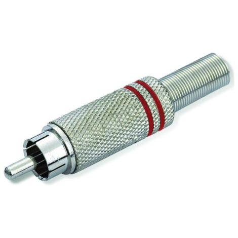 RCA-Stecker, vernickelt, rot