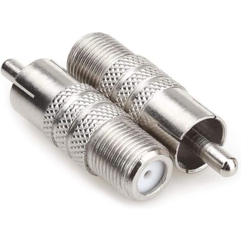 RCA-Stecker, weiblich, Composite-Phono-Stecker, Video-Adapter, Koaxialkabel, Splitter-Adapter, F-Stecker, Satellitenkabel-Stecker, Antennenstecker, 2 Stück