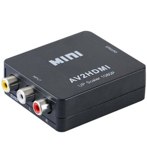 RCA to HDMI Converter, AV to HDMI Adapter, 1080P CVBS RCA Composite Audio Video Converter for PS2/SNES/VHS/Xbox/PS4/TV/DVD/Wii (Supports PAL/NTSC)