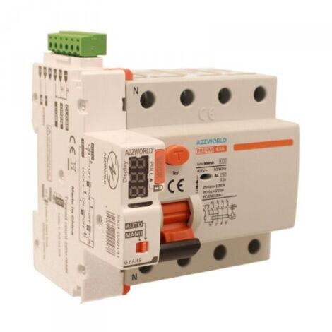RCCB Interruttore Differenziale Puro Riarmo Automatico, Tipo AC 3P+N 5M 6000A 300mA 63A AC 400V IP20 IEC61008-1 PR8NM