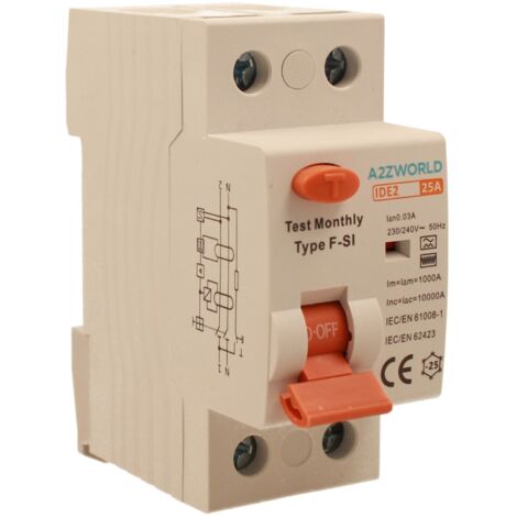 RCCB Interruttore Differenziale Puro Tipo F - SI 1P+N 2M 10000A 30mA Super Immunizzato 25A AC 230V IP20 IEC61008-1