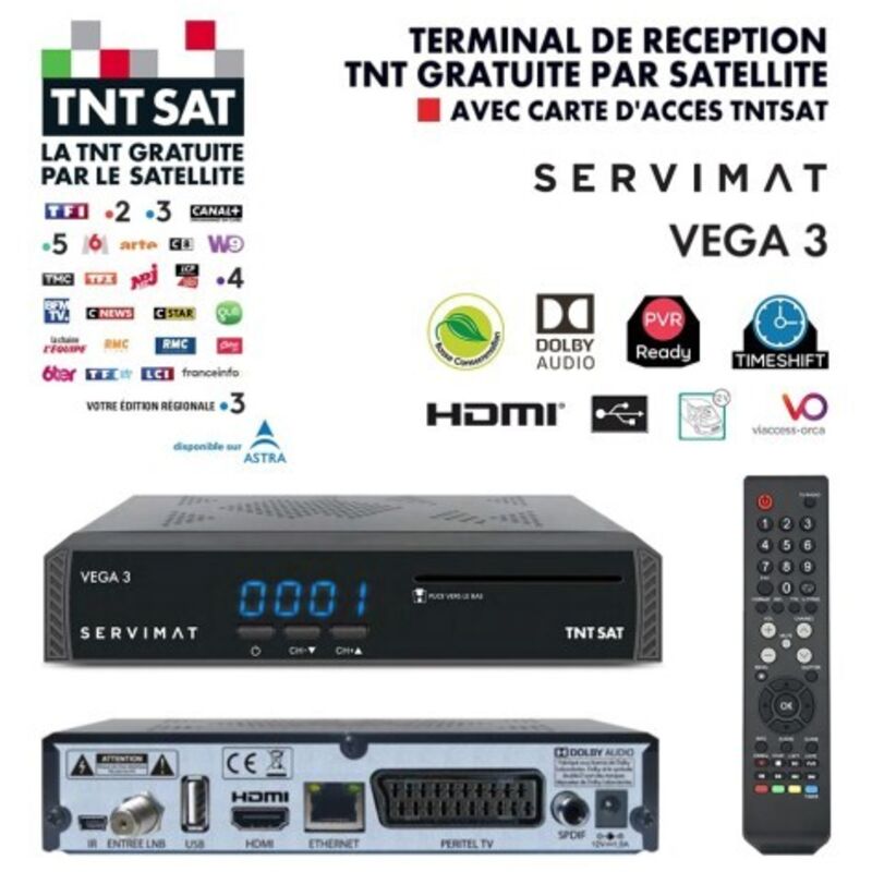 Servimat - Recepteur tntsat hd 1 peritel et 1 prise hdmi KVEGA3