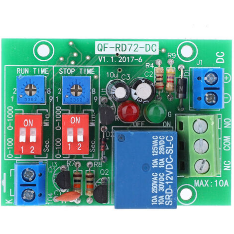 RD72-DC-12V Endlos-Zyklus EIN/AUS Relaismodul Triggerverzögerungsschalter Endlosschleifenrelais