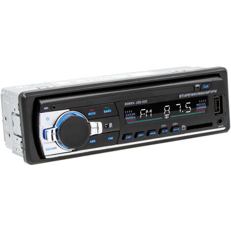 RDS Autoradios Bluetooth, Lifelf Radio Voiture Récepteur avec Lecteur MP3 WMA FM Télécommande, Deux USB Port, Soutien iOS, Android(Non Lecteur CD)