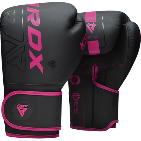 RDX F6 Kara Gants de Boxe Noir 8oz Rose Cuir PU - RDX - BGR-F6MP-8OZ