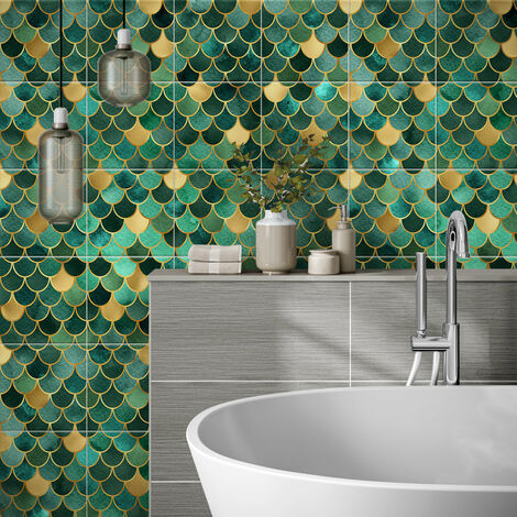 RE-COVERTILES - Adesivi per piastrelle bagno e cucina 12 Pz 20x20