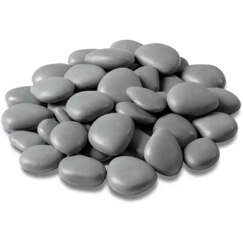 Re-Pebbles Confezione da 80 Sassi Decorativi Grigio 25x25cm Plastica Riciclata