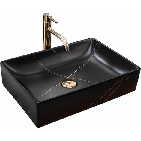REA AUFSATZWASCHBECKEN INGA SCHWARZ MARBLE MATT