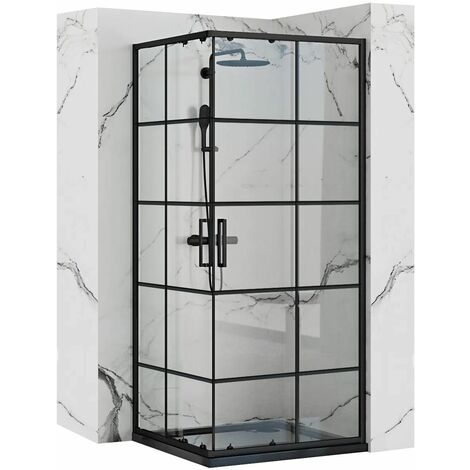 REA DUSCHKABINE CONCEPT BLACK 90X90 - schwarz