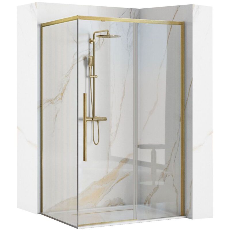 Rea Duschkabine Solar 80x100 Brush Gold