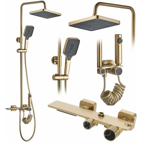 REA DUSCHSET HELIX BRUSH GOLD