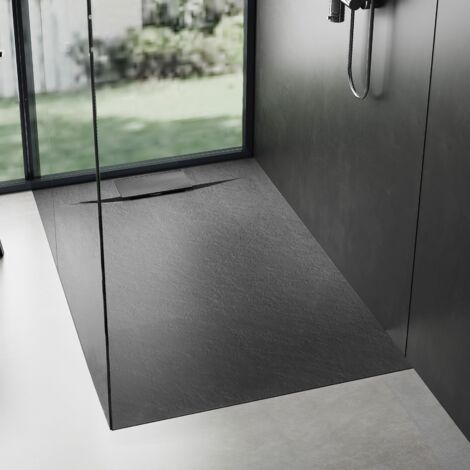 REA DUSCHTASSE BAZALT BLACK 80X120