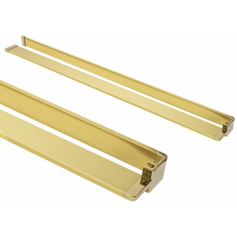 REA – Étagère de douche Evo Gold en aluminium – Fixation murale – Hauteur 1200mm – Finition brillante – Porte-serviettes intégré
