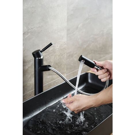 Rea LAVABO DA APPOGGIO DENIS NERO MAT Lavabo Bagno 610 x 350 x 110 mm in Ceramica (Nero Opaco)