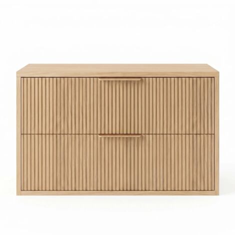 REA – Meuble bas de salle de bain 80cm beige – MDF – Hauteur 48cm – Profondeur 47cm – Montage mural – Tiroirs à fermeture amortie