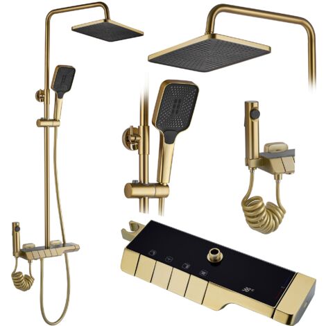 REA ROB GOLD BRUSH DUSCHSET MIT THERMOSTAT