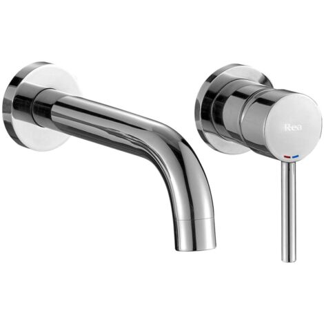REA – Robinet encastré pour lavabo – Finition chrome – Montage mural – Laiton durable – Portée du bec 150 mm – Garantie 5 ans