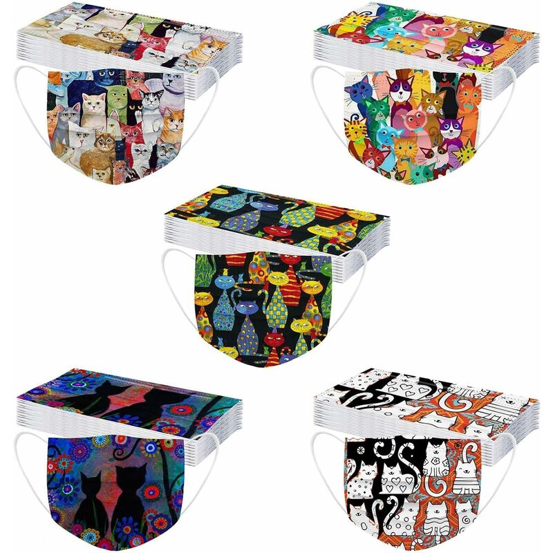 100PC Maschere per il viso usa e getta stampate a