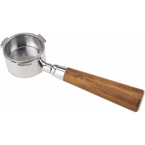 READCLY-Coffee Bodenloser Filterhalter, 51 mm Bodenloser Filterhalterkorb für Espressomaschinen, Abnehmbarer Halbedelstahlhammer mit Holzgriff