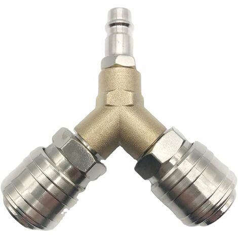 READCLY-Distribuidor de aire comprimido, conector de aire comprimido, interruptor de aire comprimido, con dos conectores roscados de 1/4 de pulgada, latón inoxidable, completamente ensamblado, listo p