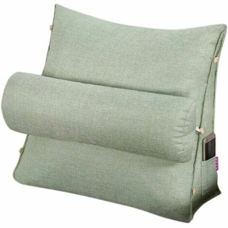 FUHUIDA TRADING Reading and TV pillow, back wedge cushion pillow with adjustable and pockets, triangle back pillow, neck support bed pillow, sofa rest cushion, removable and