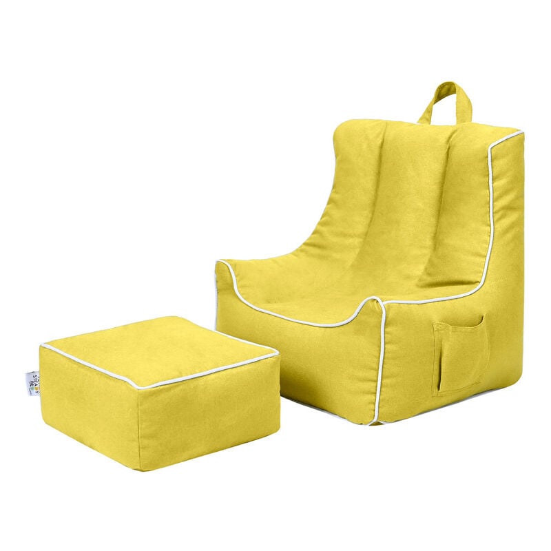 Ready Steady Bed - Pouf pour enfants avec tabouret, fauteuil ergonomique pour enfants, meubles confortables pour enfants pour le salon, mini canapé