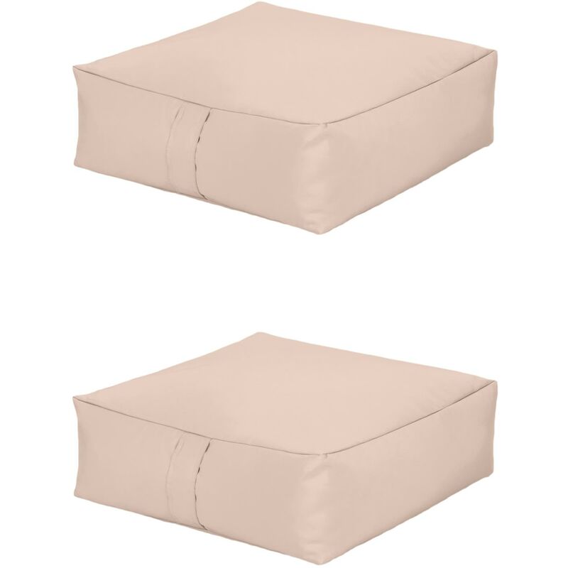 Image of Garden Bean Bag Slab Beanbag Outdoor Indoor Cushions Seat Furniture Pad 2pk - Stone - Ready Steady Bed
