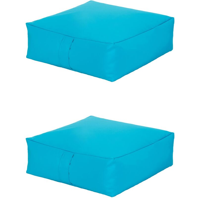 Image of Garden Bean Bag Slab Beanbag Outdoor Indoor Cushions Seat Furniture Pad 2pk - Turquoise - Ready Steady Bed