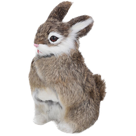 Realistischer Plüschhase – Tierimitat als Osterdekoration, detailgetreues Modell als Geschenk (Kamelfarbe)