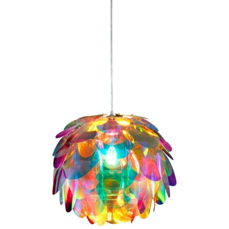 Reality Clover Lampada a Sospensione, Pigna Iridescente, Diametro 40 cm, E27, 0 watts, Trasparente