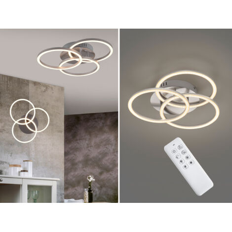 Reality LED Deckenleuchte Circle nickel matt Fernbedienung Deckenleuchte