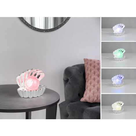 Reality LED Tischleuchte Shelly mit Glitzerkugel 18 x 15 cm RGB chrom