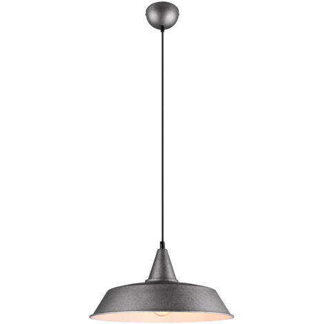 REALITY LEUCHTEN - LAMPADA A SOSPENSIONEWILTON METALLO EFFETTO ACCIAIO ANTICATO DIAMETRO 355 MM