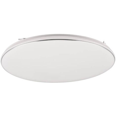 REALITY LEUCHTEN PLAFONNIER LED BLANCA R64141101, PLASTIQUE BLANC MAT/CHROME, LED 46 WATT INCLUSE, VARIATEUR D'INTENSITÉ
