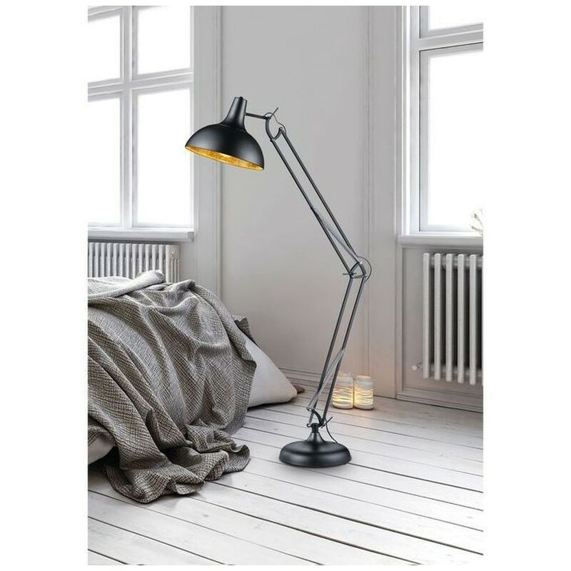 Lampadaire Salvador Noir Mat 1x60W E27