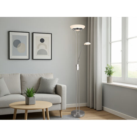 Reality Leuchten Stehlampe modern Nickel 180 cm
