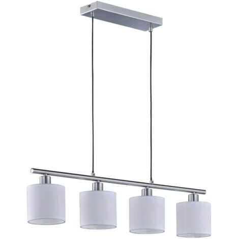 Reality Leuchten Tommy - Lampadario in metallo e nichel opaco/bianco