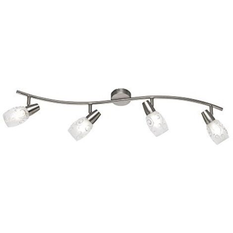 Reality R80024007 Colmar Barra con 4 Spots, E14, Diffusori in Vetro Satinato