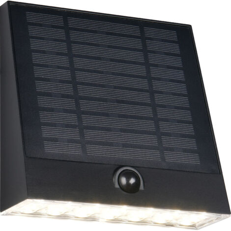 REALITY Solar LED-Wandleuchte ALVORADA, R23326102, 6 W, 600lm, 4000K, schwarz