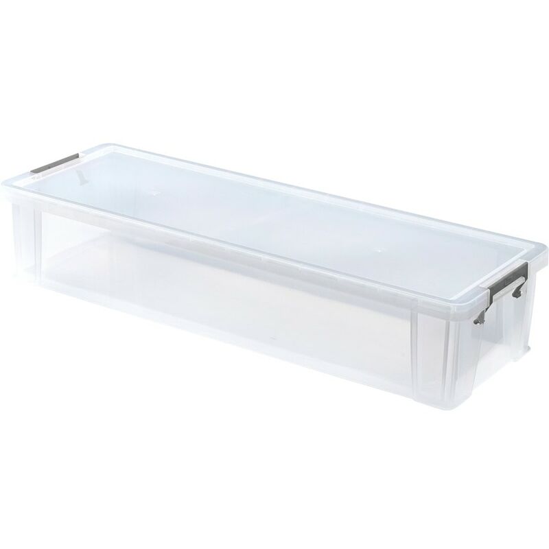 Whitefurze Allstore 27LTR 810X280X160MM Storage Box with Lid - Transparent