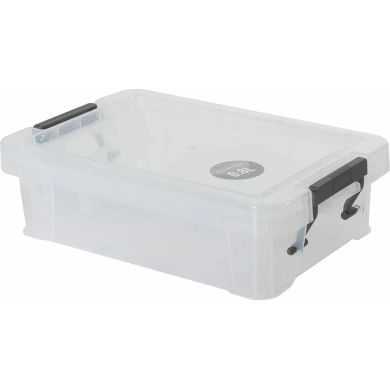 Whitefurze Allstore 0.8LTR 200X125X50MM Storage Box with Lid