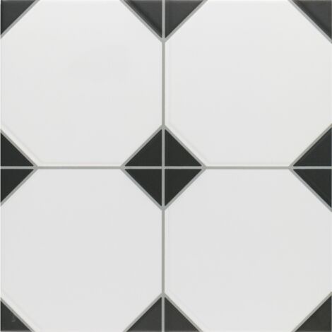 Realonda – Carrelage imitation cabochon 33x33 cm en grès-cérame – Effet carreaux 16x16 cm jointé – Résistance usage intensif pour espaces résidentiels et professionnels