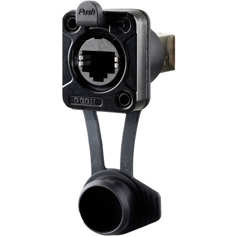 Rean AV  RJ45 Feedthrough, IP65 Airtight RRE8F-Z-010-1 Buchse, Einbau    Schwarz 1 St.