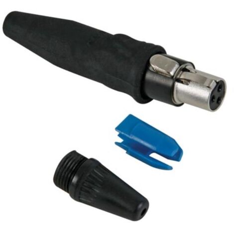 REAN - CONNETTORE PER CAVO TINY 3 POLI, GUSCIO IN METALLO NERO, CONTATTI PLACCATI ORO