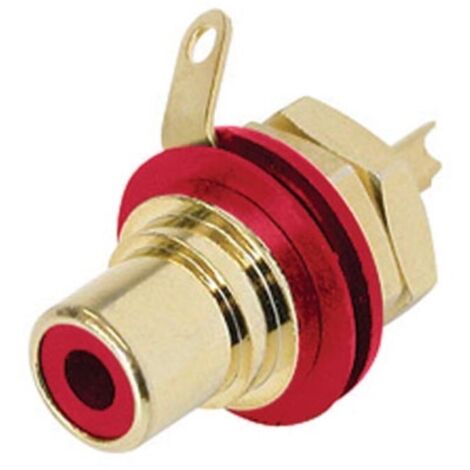 Rean - Phono-Einbaustecker (rca) - vergoldete Kontakte - Farbe rot