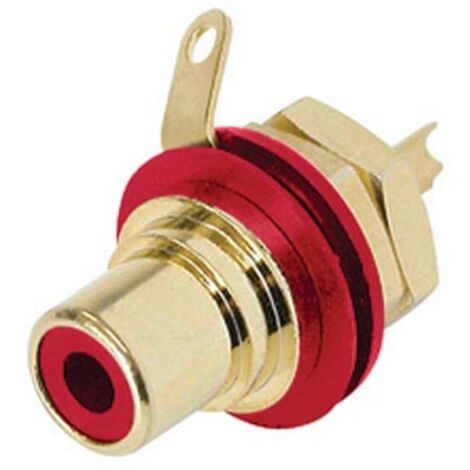 REAN - PRESA PHONO (RCA) - CONTATTI PLACCATI ORO - ROSSO