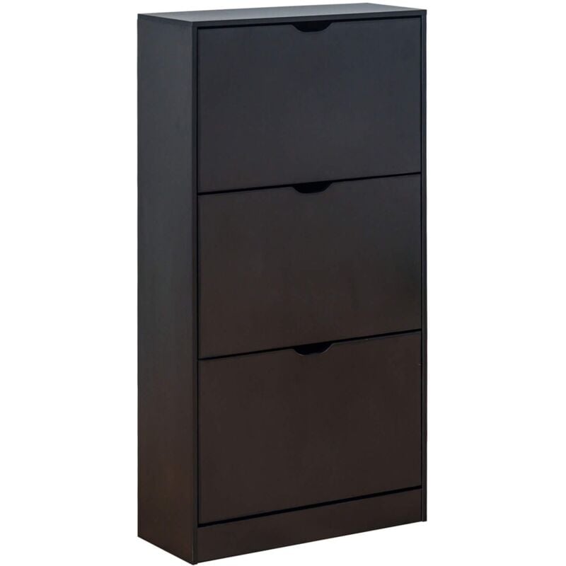 Mobili Rebecca - Armoire à Chaussures Rebecca Mobili Ekpe 119x60x23 mdf Noir Moderne