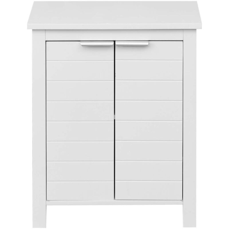 Mobili Rebecca - Rebecca Mobili Armoire de salle de bains moderne à 2 portes et 2 étagères, en bois blanc, peu encombrante